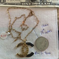 14k Gold Chain With Gold 2 Tone Charm