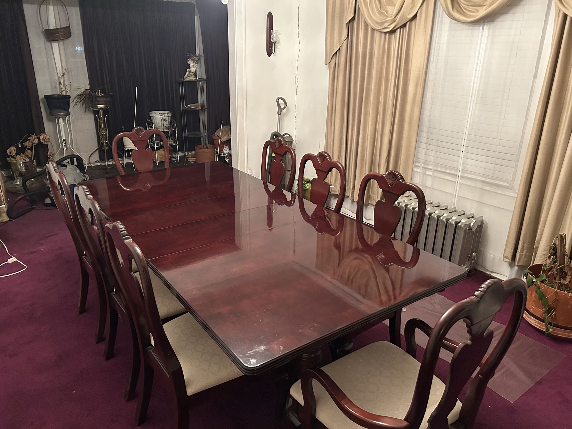 Solid Cherry Oak Dining Room Table