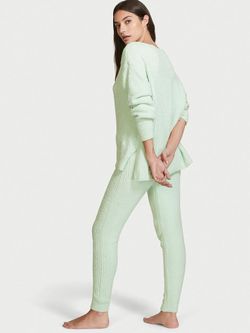 Victoria’s Secret Heavenly Mint Green Kaia Knit Sweater Pant Set