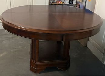 Solid Wood Round Brown Dining Table