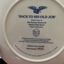 Back To His Old Job “Collectors Plate”