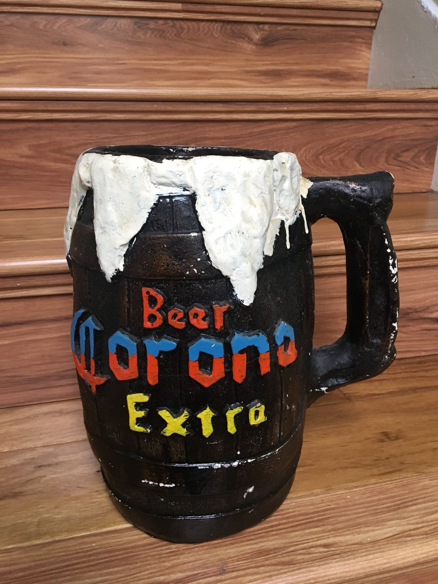Vintage 11 1/2” tall Corona Extra Beer Piggy Bank made in Mexico