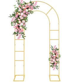 Gawicpy Double Arch Backdrop Stand 7.2 X 4.2 FT (Gold)