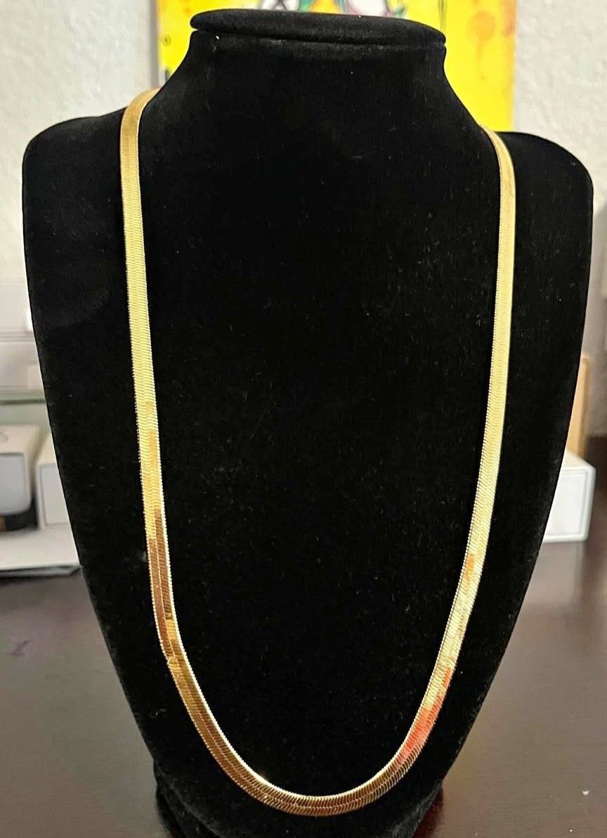24" Gold Plated Herringbone Necklace