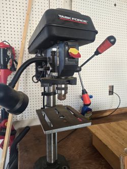 Task Force 10” Bench Drill Press with Laser GTask Force 10” bench drill press in good working condition. Features a laser guide, adjustable work table