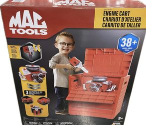 New Mac Tools Engine Utility Cart Play Set, 38+ Pieces Impact Drill