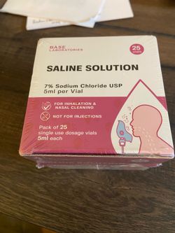 FREE unopened saline solution 7%