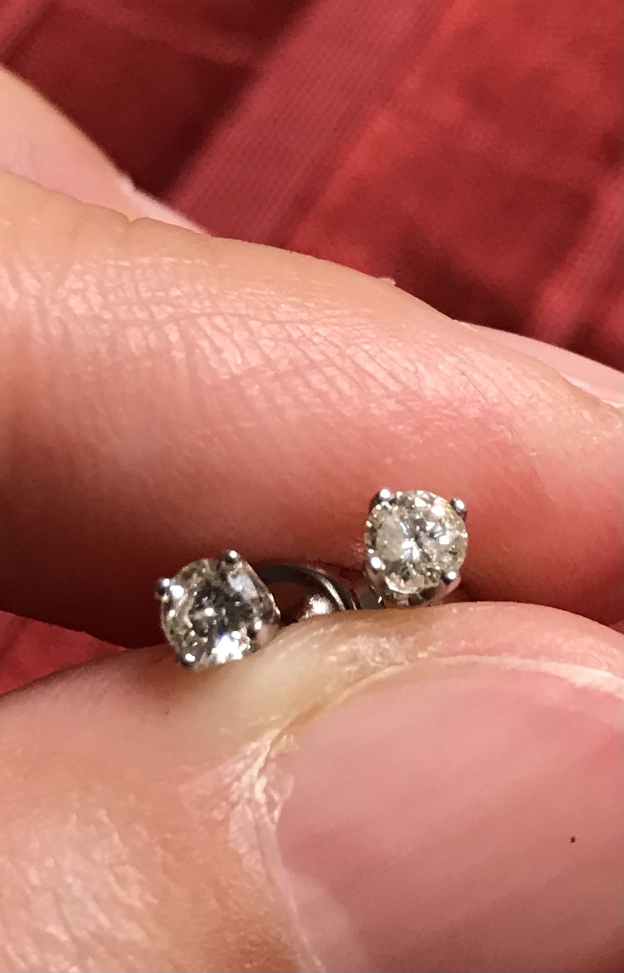 1/3CT Diamond Earrings In 14k White Gold