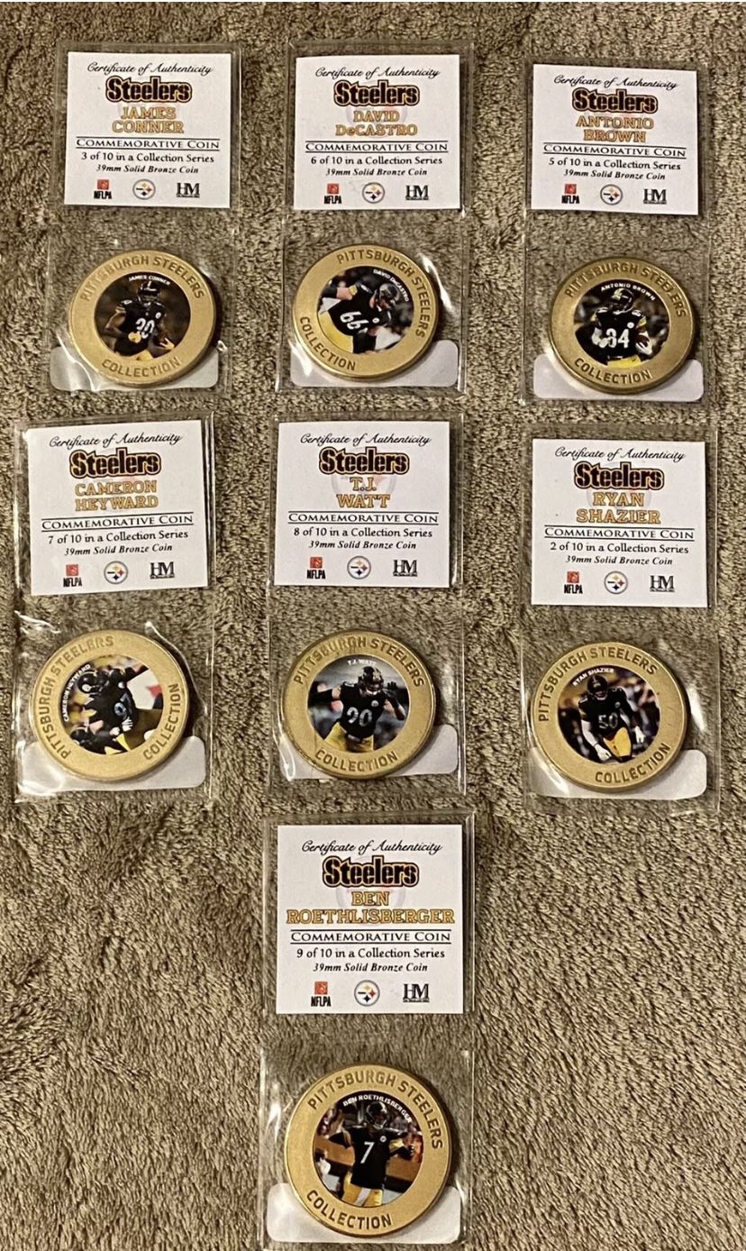 Pittsburgh Steelers Commemorative Coins Set Of 7