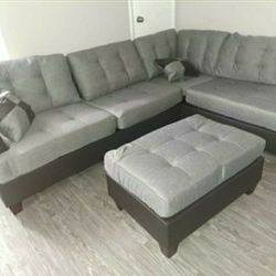 3pcs Sectional Sofa W/ottoman