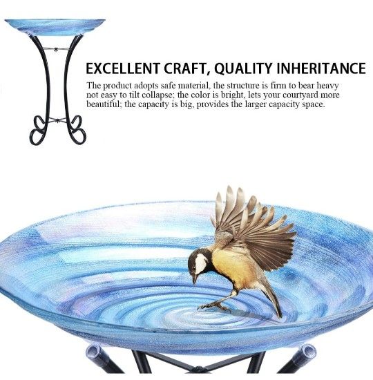 Outdoor Glass Birdbath