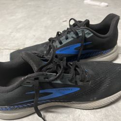 Brooks Launch GTS 8 Running Shoes Mens Size 10 Black Blue 1103591D018 Sneakers