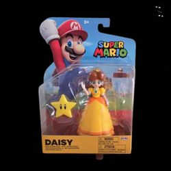 Super Mario PRINCESS DAISY 4" Figure w/ Star - Jakks Pacific 2024 Toy - NEW RARE