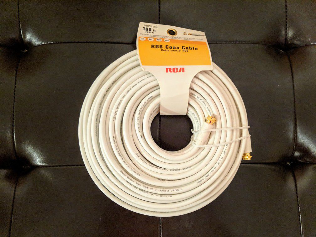 100-ft White RG6 Coax Cable