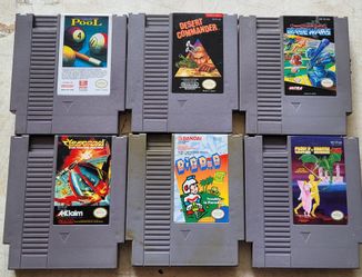 6 Original Nintendo Video Games,  Did Dug 2, Baseball Wars, Cybernoid and more