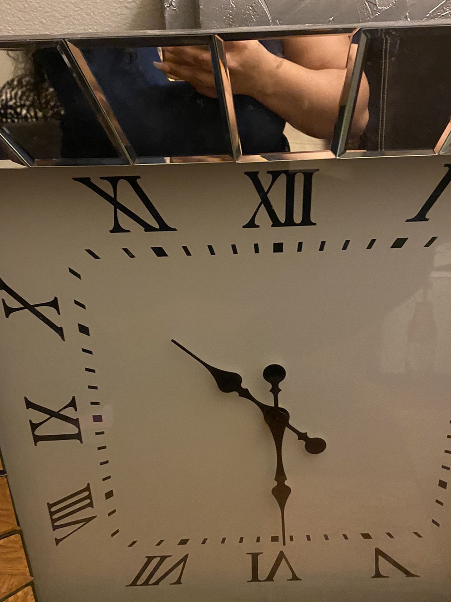 Mirrored hanging wall clock
