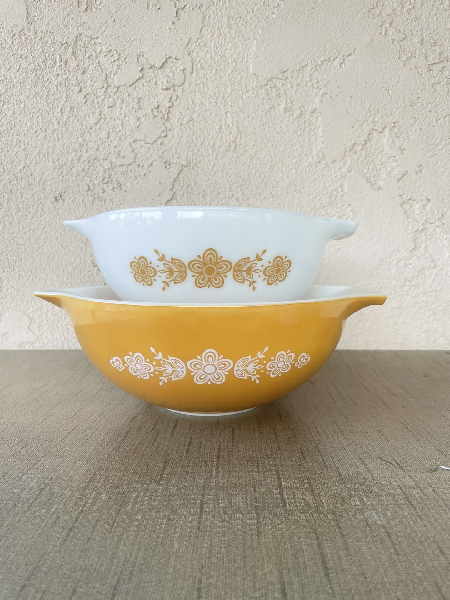 Pyrex Butterfly Gold 443 444 Cinderella Mixing Bowls