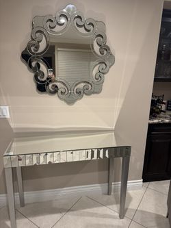 Table And Mirror Set