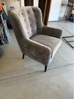Grey velvet chair $50 firm