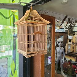 Vintage Bamboo Bird Cage Decorative 