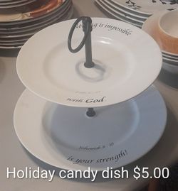 White Porcelain Two-Tier Serving Stand