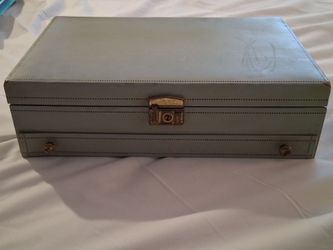 Vintage Jewelry Box with Lock and Drawer