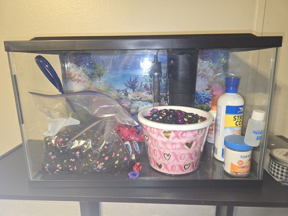 10 Gallon Fish Tank & Accessories