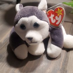 Nanook BEANIE BABY..GRAY WOLF..BORN 1998..COLLECTABLE..LIKE NEW!