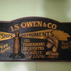 L.S.OWEN & COMPANY ADVERTISEMENT WOODEN SIGN 40X30 