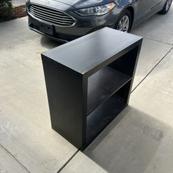 Storage Cube With Shelf Dark Colored Wood