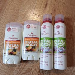 4 For $18 Old Spice Total Body Deodorant 