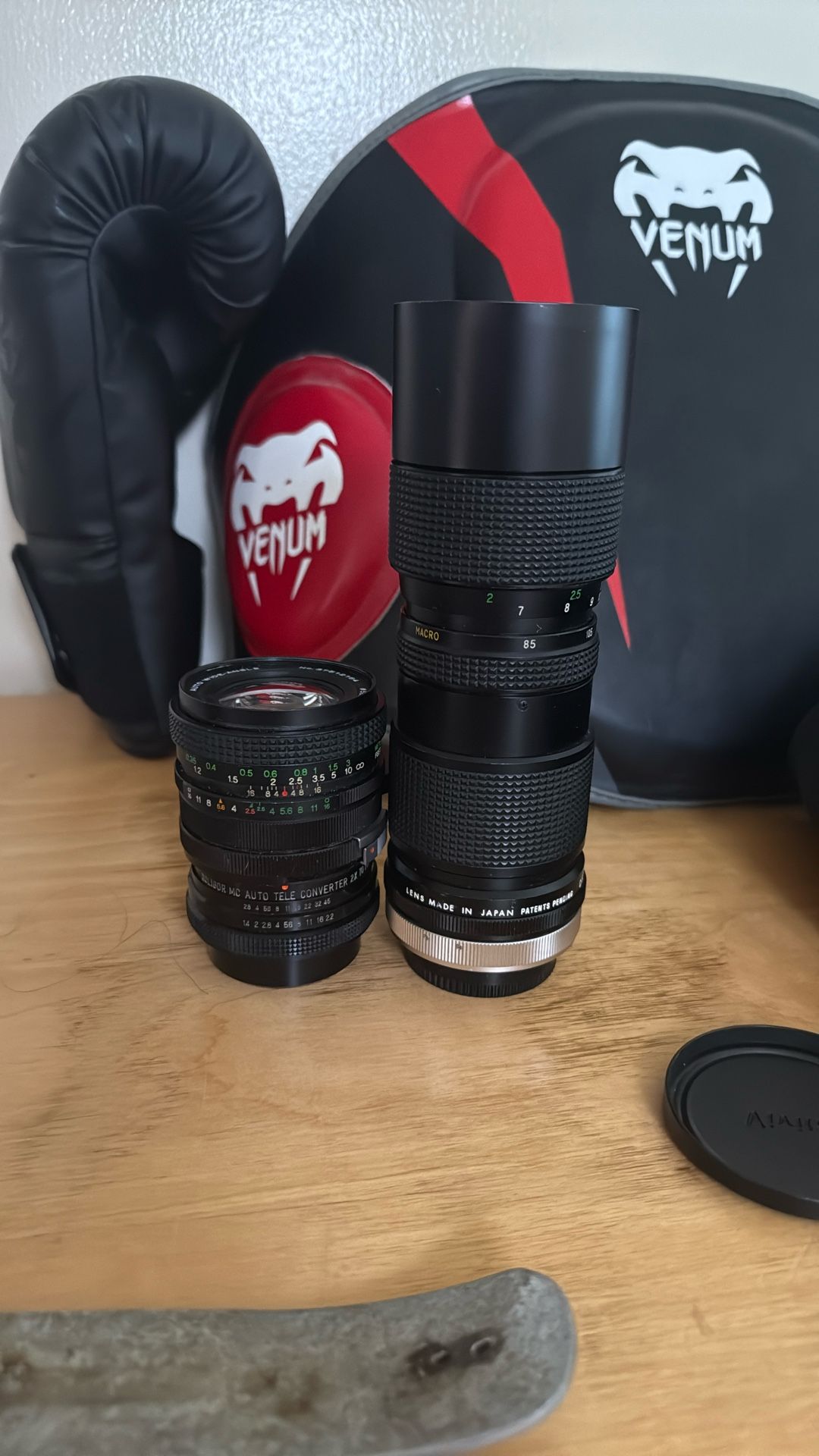 Vivitar Fd Mount Lenses 28mm With 2x Soligor Teleconverter And 85-205mm Lens Manual Focus