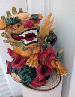 Vintage  toscano dog dragon asian