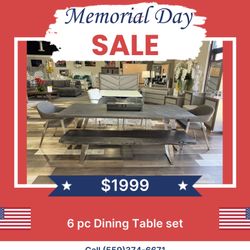 6 Pc Dining Table 