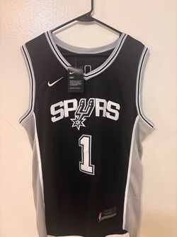 Victor Wembanyama #1 San Antonio Spurs Black Basketball Jersey — Large