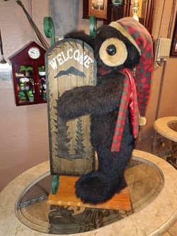 Teddy Bear With Welcome Sign.
