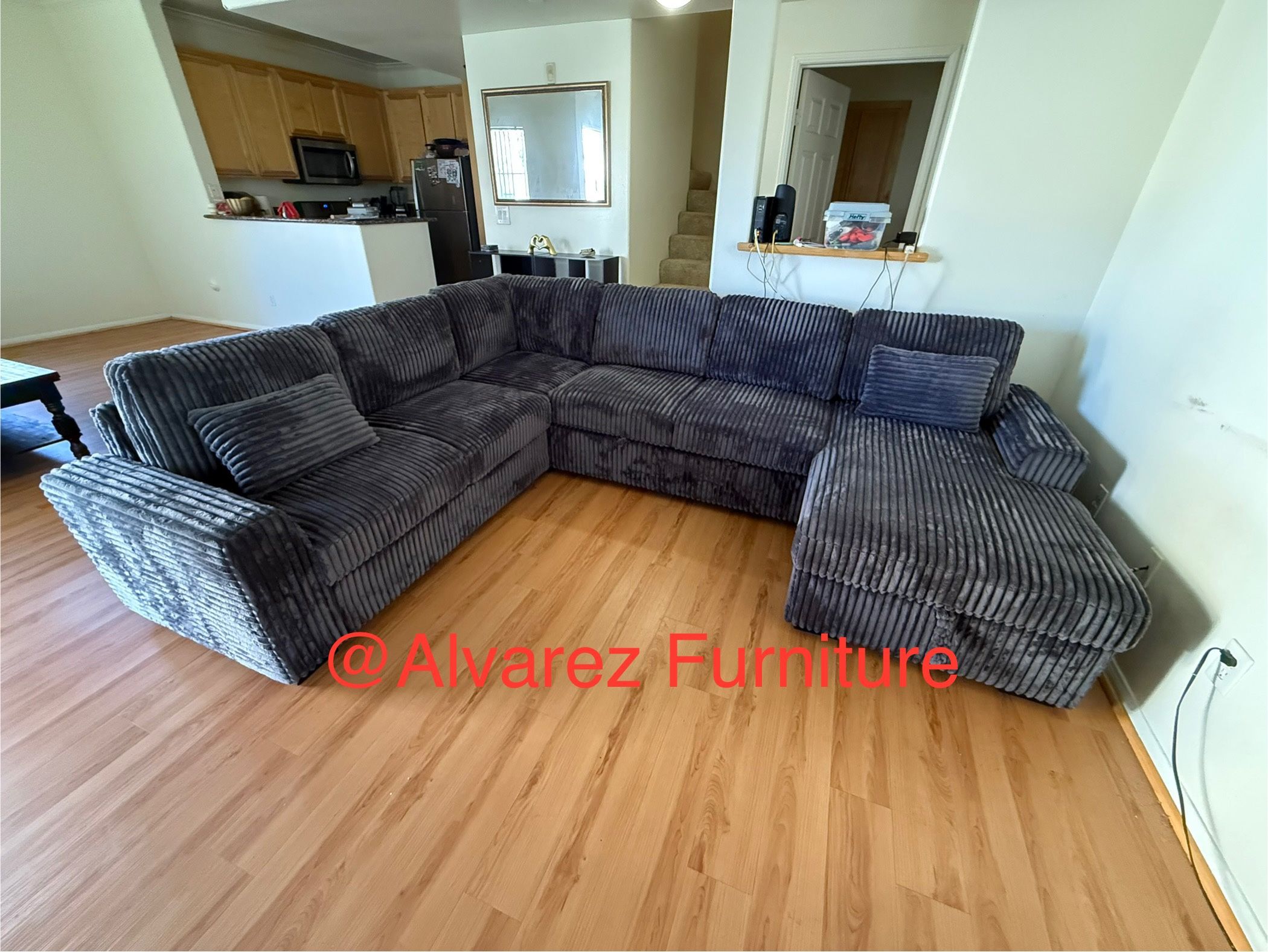 Corduroy Sectional sleeper Sofa