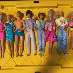  Vintage Ken and Barbie Dolls from 1966, 1990 and 1980's and clothes and accessories 
