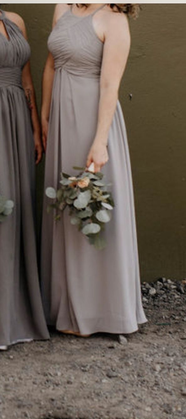 Grey Bridesmaid/Prom/Evening Dress - Size 6