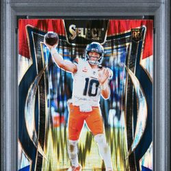 2024 Select Bo Nix Red Blue Shock #30 PSA 10 Broncos