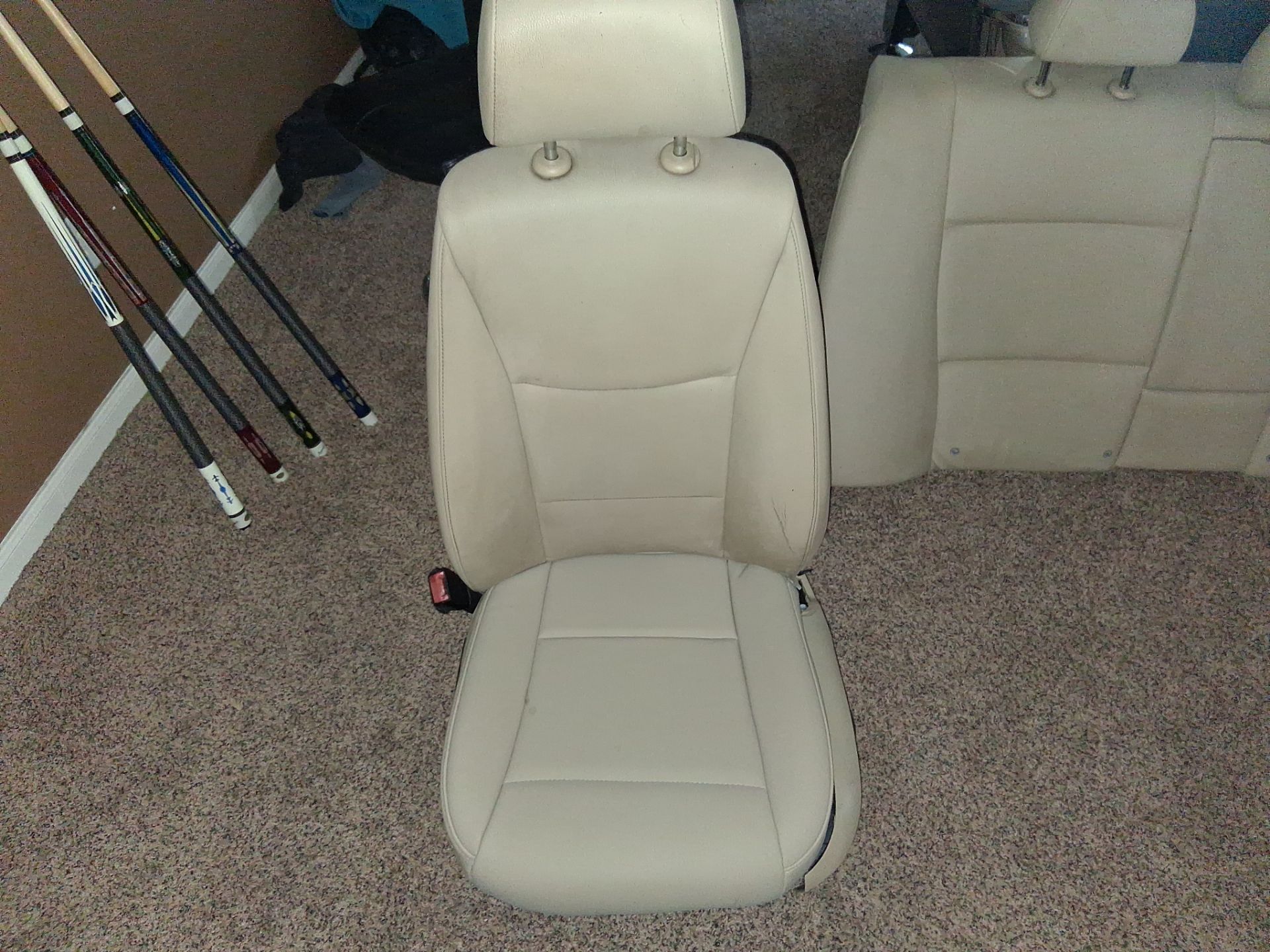 Passenger side front seat and rear back seat