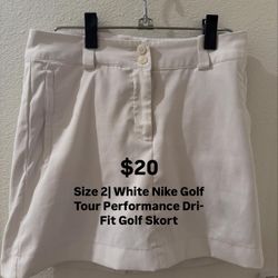 Size 2| White (no stains) Nike Golf Tour Performance Dri- Fit Golf Skort| $20