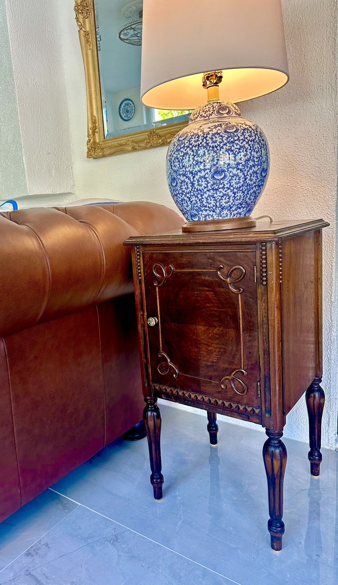 Antique Wood End Table