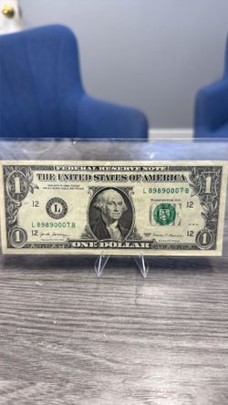 2017 $1 Bill Fancy Serial Number L(contact info removed)7B Collectible Currency