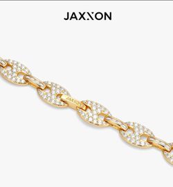 JAXXON 10mm Iced Out Gold Mariner Chain Bracelet