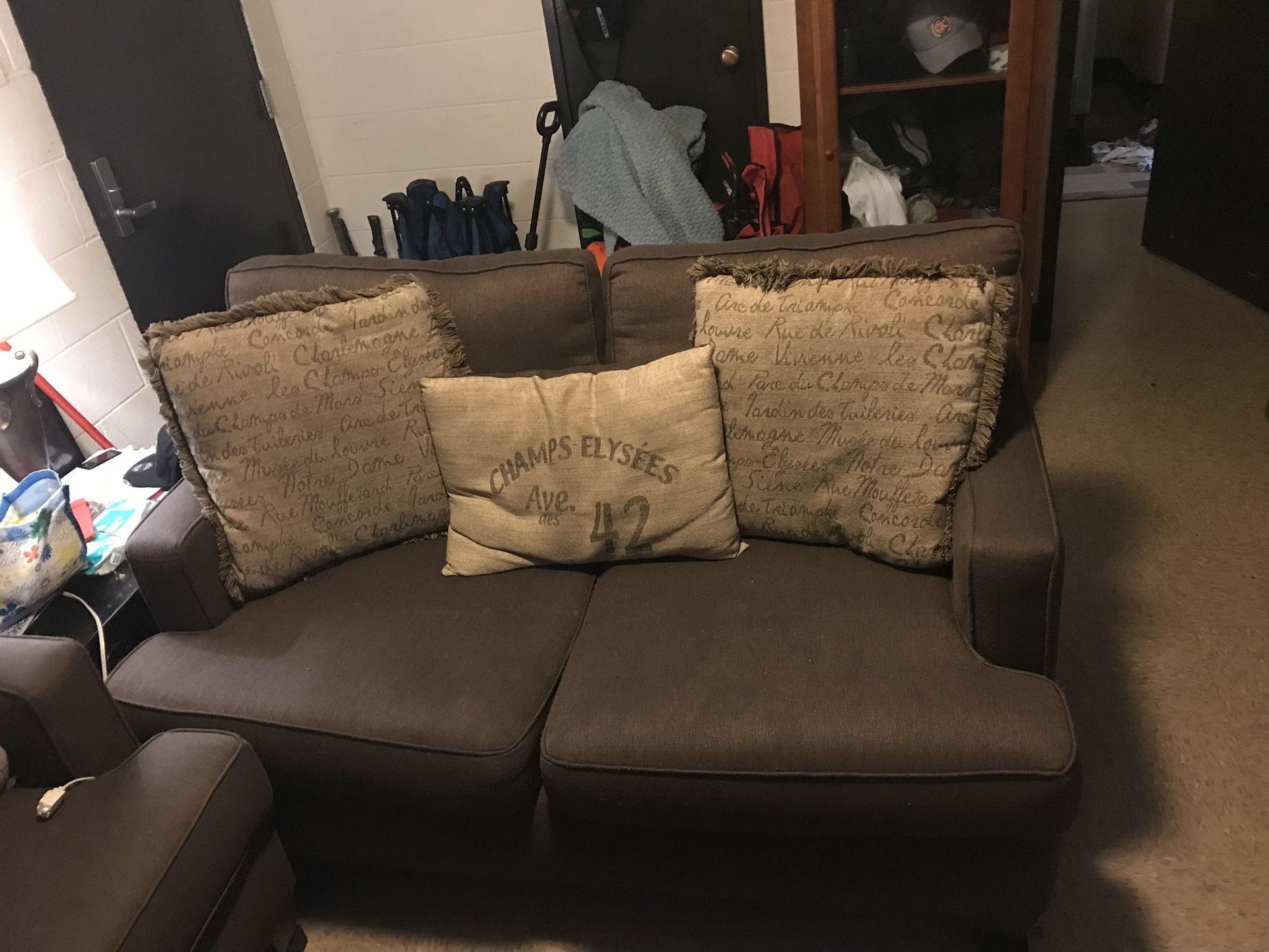 Two Brown Couches