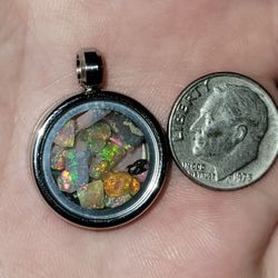 20mm Ethiopian Opal Rough Polished Gemstones Pendant
