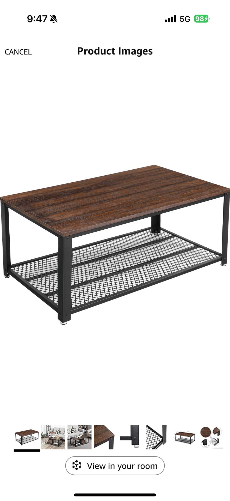 Brown/Black Wood Coffee Table