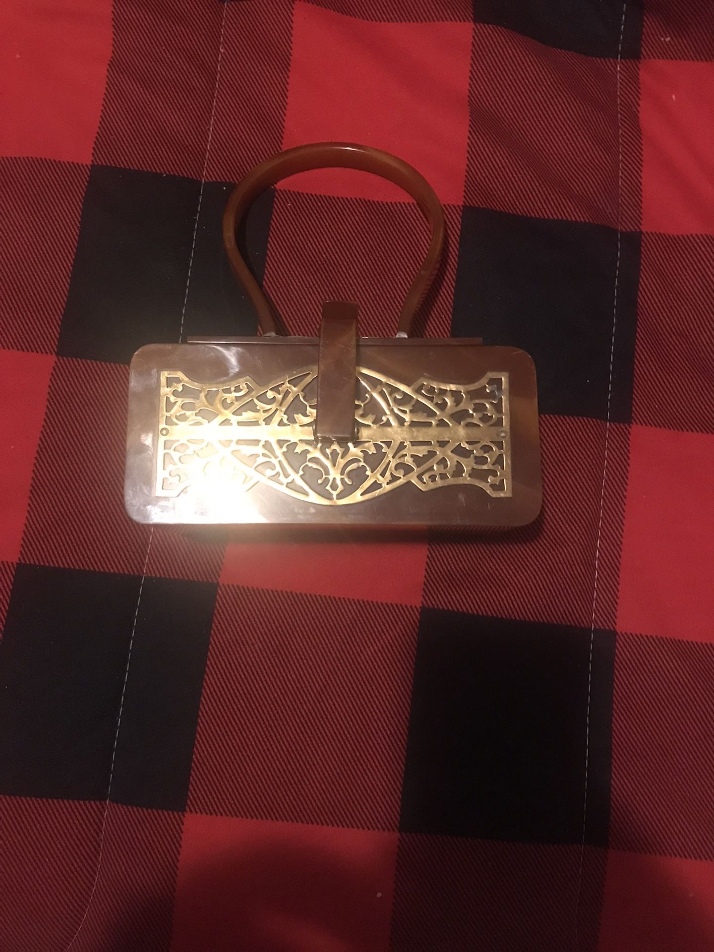 1940”s Wilardy Butterscotch Lucite Antique Pocketbook