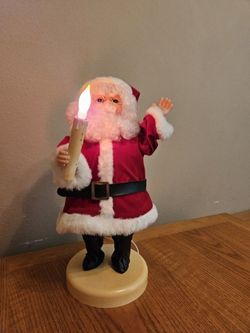 ANIMATED  LIGHTED  MOVING SANTA, 22",  EXCELLENT CONDITION 